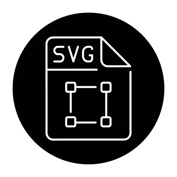 Vector illustration of SVG file color line icon. Format and extension of documents