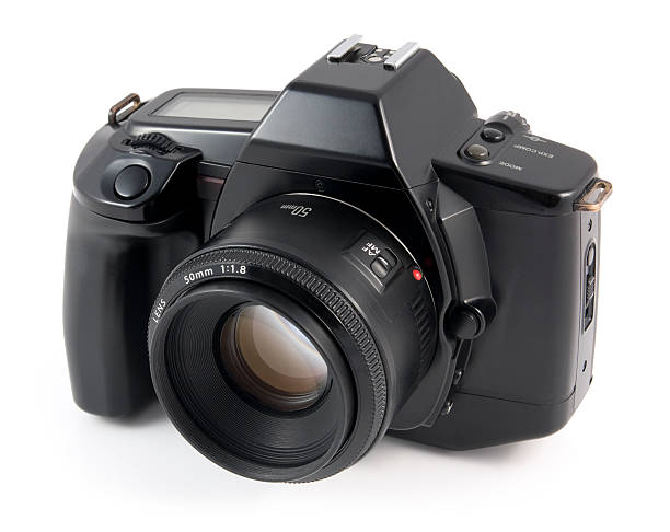 istock Old SLR 35mm film camera isolated on a white background 175216870