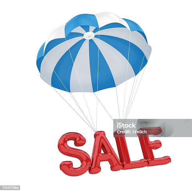Parachute Mit Sale Stockfoto und mehr Bilder von Fallschirm - Fallschirm, Fallschirmspringen, Freisteller – Neutraler Hintergrund