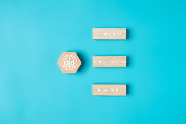 istock ISO smart globe icon on wooden blocks on background, Certification and standardization, International Organization for Standardization ISO and quality control certification 1752172632