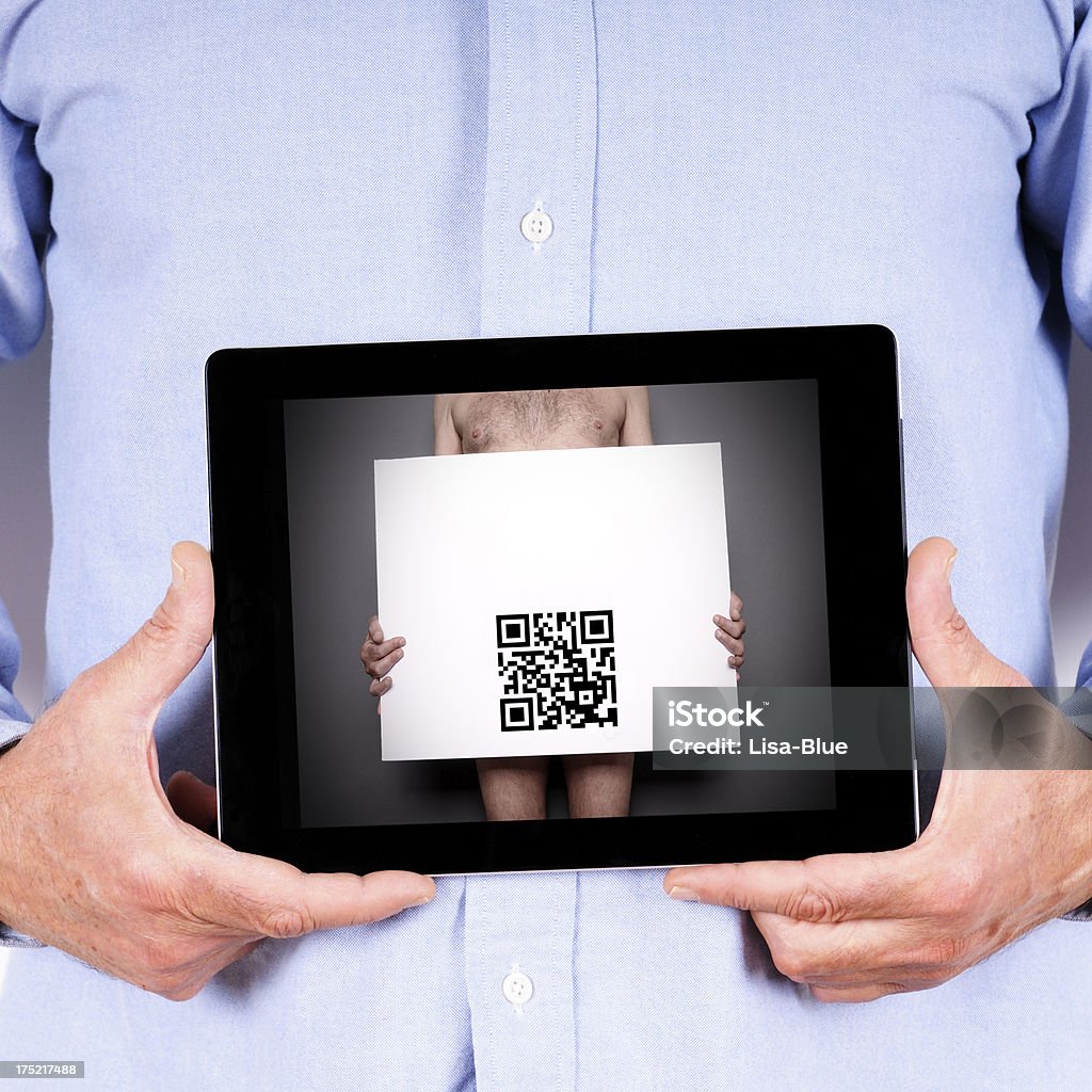 Tablet con codice QR - Foto stock royalty-free di Acquisti a domicilio