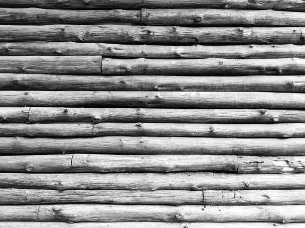 Wooden texture in black and white.