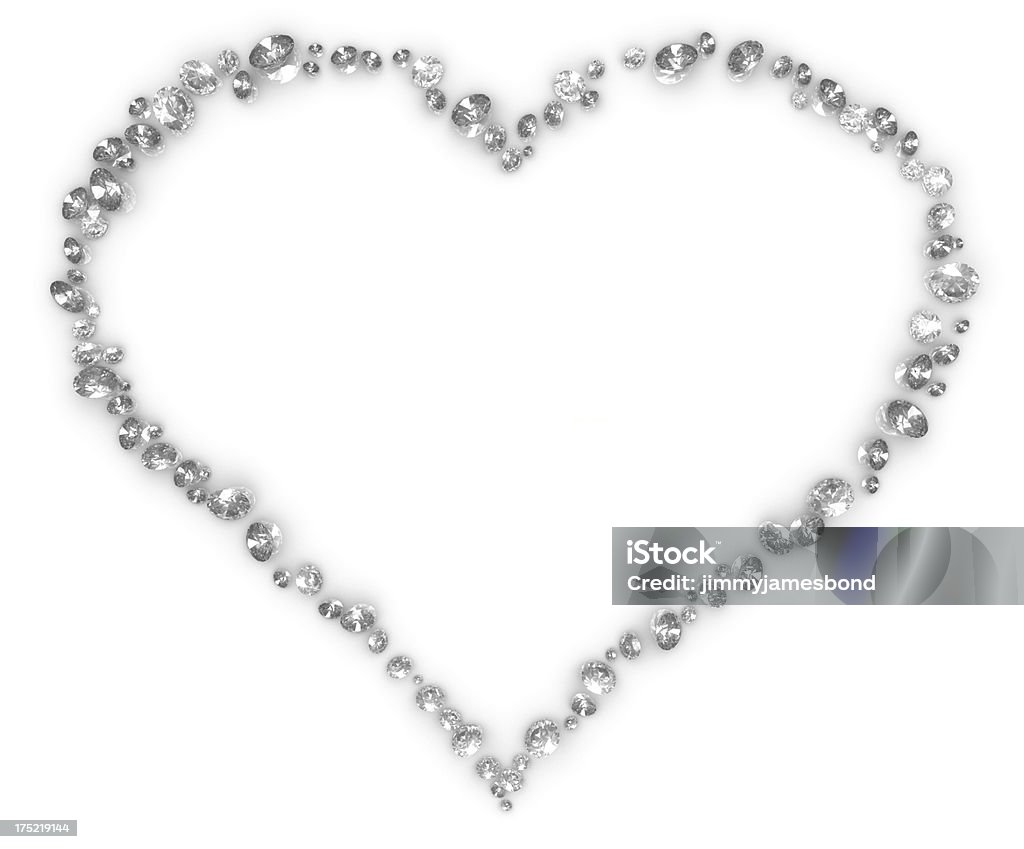 Heart of Diamonds A group of diamonds in a heart shape on a white background. Similar images from the series: Abundance Stock Photo