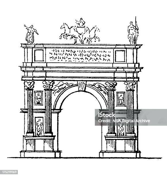 Łuk Tytusa Rzym Włochystylizowane Architektoniczne Ilustracje - Stockowe grafiki wektorowe i więcej obrazów Architektura