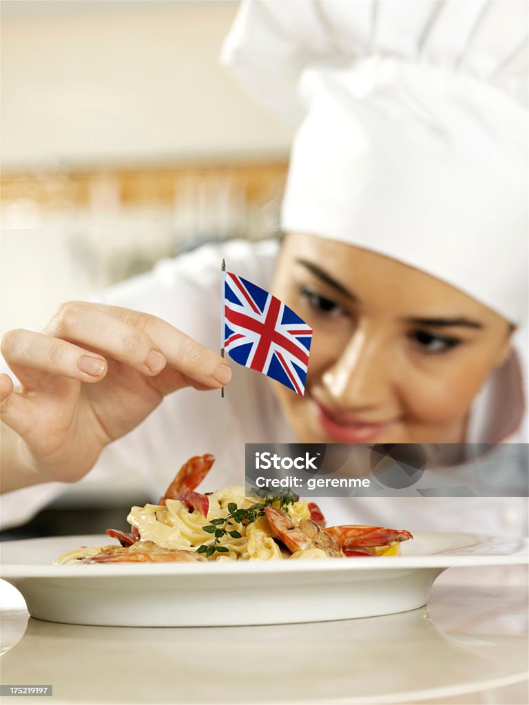 English Chefkoch Sie Pasta - Lizenzfrei Arbeiten Stock-Foto