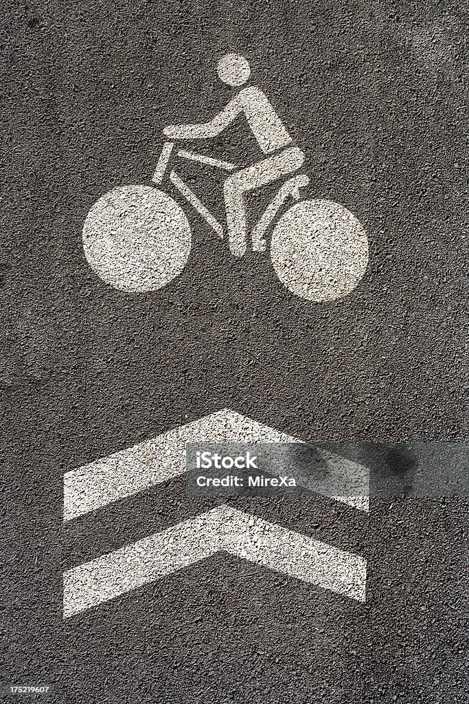 Fahrrad-Schild - Lizenzfrei Asphalt Stock-Foto