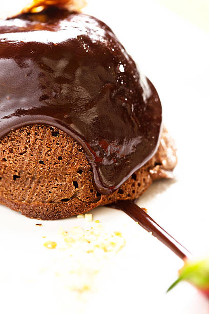 istock Hot baked chocolate fondant pudding shiny with sauce 175219832