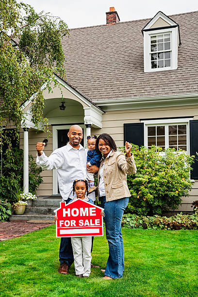 istock Enthusiastic Family with Home For Sale 175219937