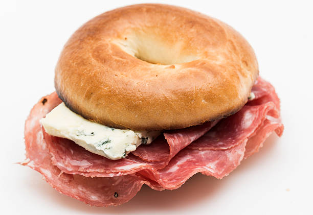 istock Sliced Salami and Blue Cheese Bagel 175220034