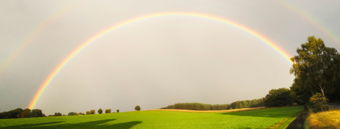 rainbow on field - panorama shot with iphone 4s