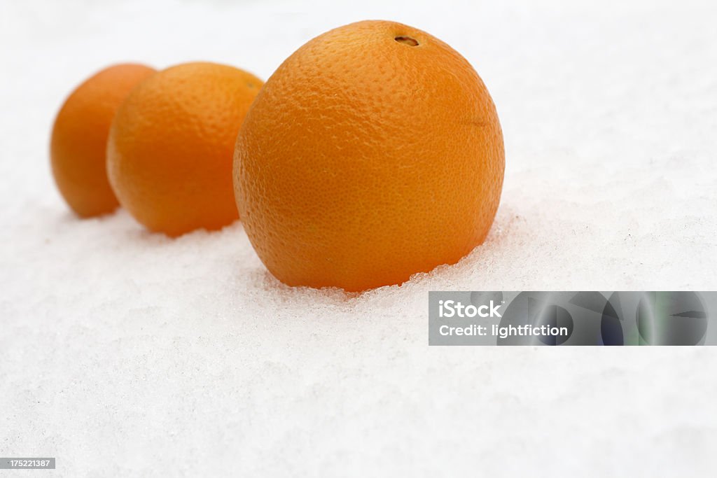 oranges dans la neige - Photo de Agrume libre de droits