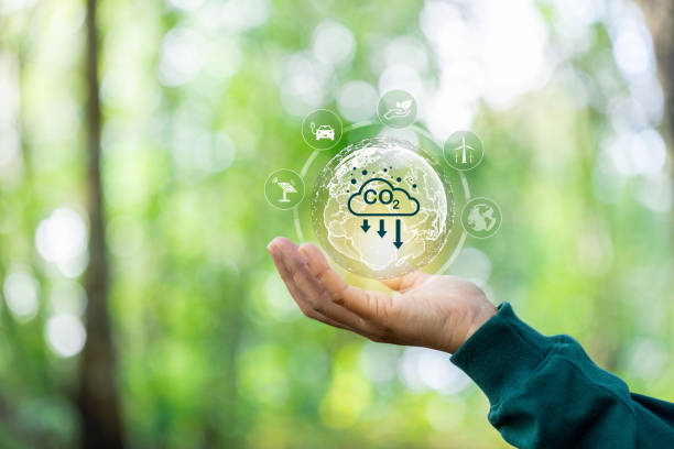 istock Developing sustainable CO2 concepts and low reduce CO2 emissions and carbon footprint to limit global warming and climate change. sustainable environmental management, Greenhouse from renewable energy 1752225333
