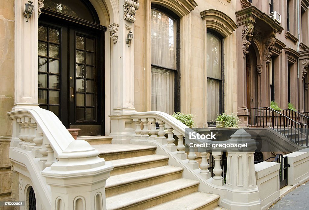 Brooklyn Heights case di New York City - Foto stock royalty-free di Arenaria - Mattone