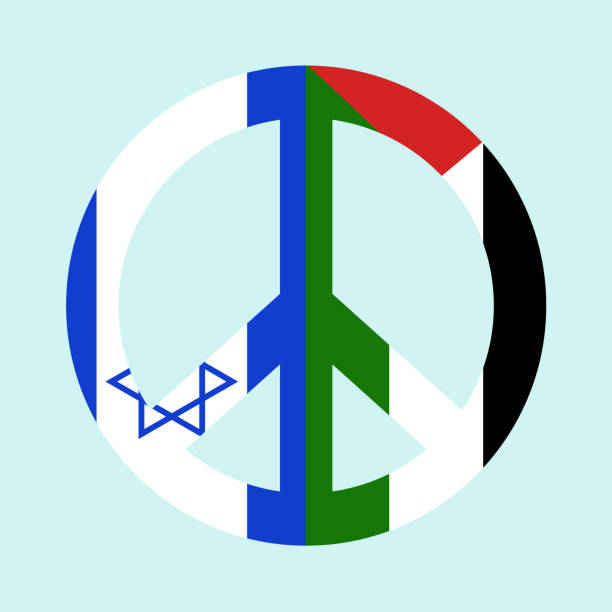 istock israel and palestine flags in peace symbol design. stop war concept, peace concept. Vector illustration isolated on blue background. 1752231120
