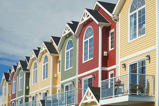 istock Brightly coloured town houses 175223342