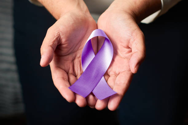 World Leprosy Day, symbol of purple ribbon, awareness and charity. World Leprosy Day, symbol of purple ribbon, awareness and charity. mycobacterium leprae stock pictures, royalty-free photos & images