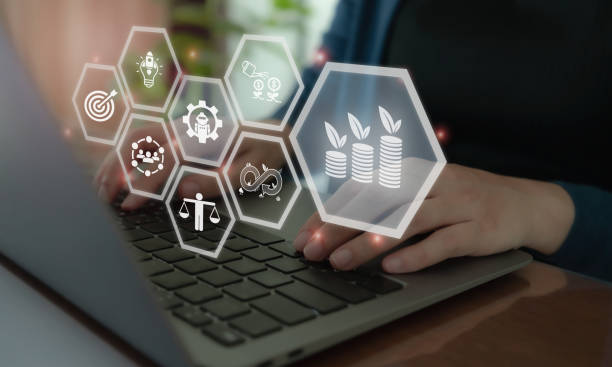 istock Business development and sustainability concept. Balance economic growth with environmental protection and social responsibility. Ethics business, technology transformation. ESG concept. 1752239397