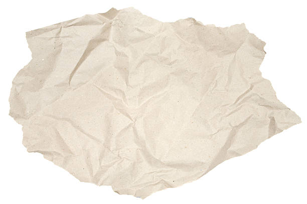 Piece of Crumpled Brown Paper stock photo