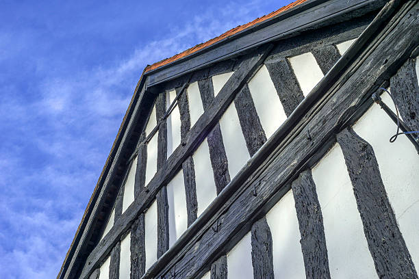 evesham - half timbered worcestershire vale of evesham town foto e immagini stock