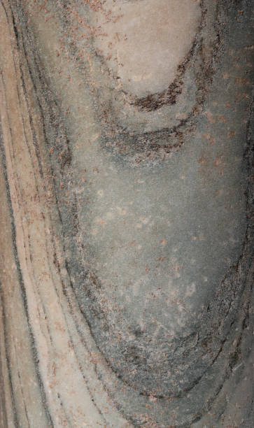 istock Natural marble rock. Cut and polished but weathered. Natural marbling abstract pattern 1752246997