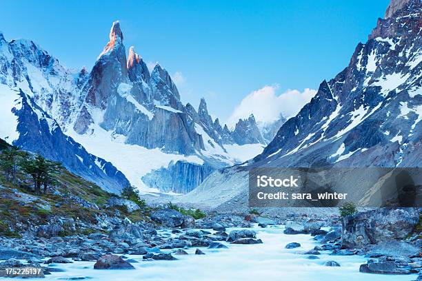 Mountain Peaks Of Cerro Torre Patagonia Argentina At Sunset Stock Photo - Download Image Now