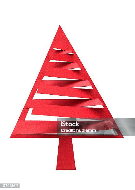 Weihnachtsbaum Mit Papier Isoliert Auf Weiss Stockfoto und mehr Bilder von Baum - Baum, Christbaumkugel, ClipArt