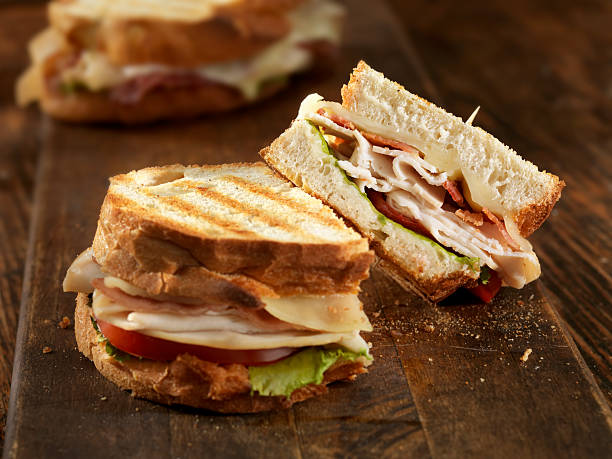 турция club "panini" - turkey sandwich стоковые фото и изображения