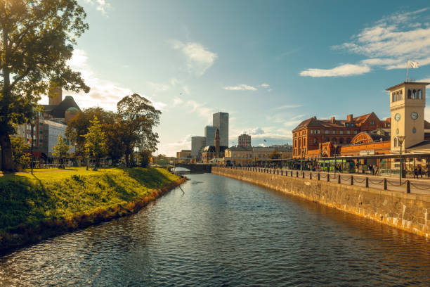 istock Awesome view of Malmo City, Central Station and river 1752262977