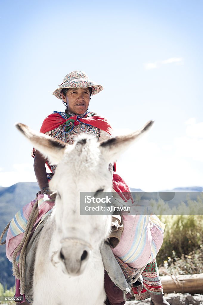 Femme sur un âne - Photo de Amérique du Sud libre de droits