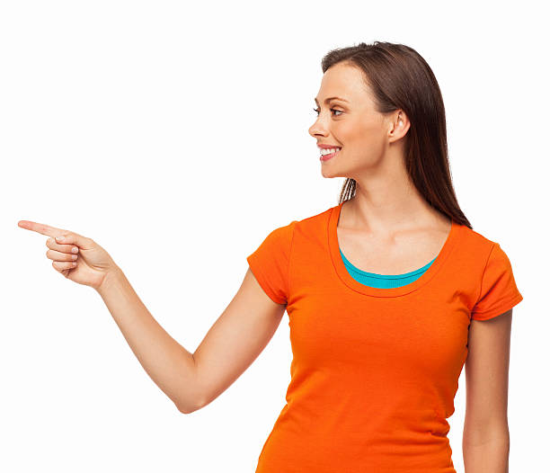 istock Young Female Pointing At Copy Space - Isolated 175227219