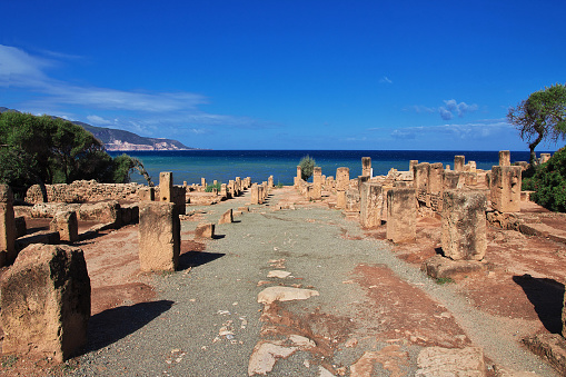 Tipaza Roman ruins of stone and sand in Algeria