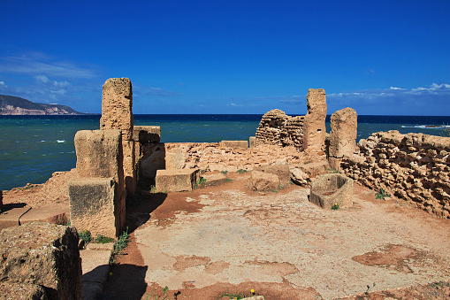 Tipaza Roman ruins of stone and sand in Algeria