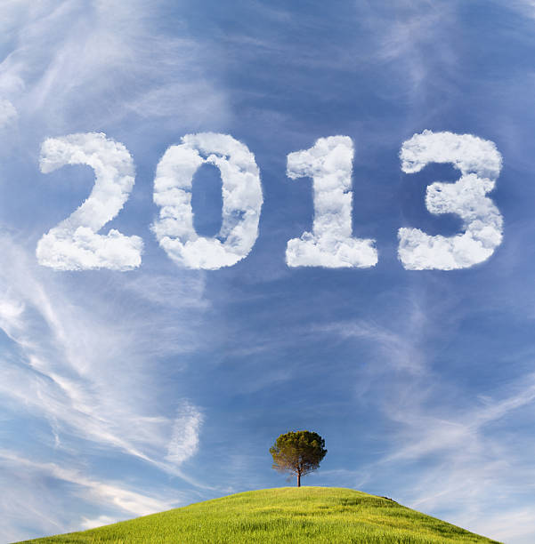 istock Skywriting with 2013 year on the Tuscany landscape view 175228496