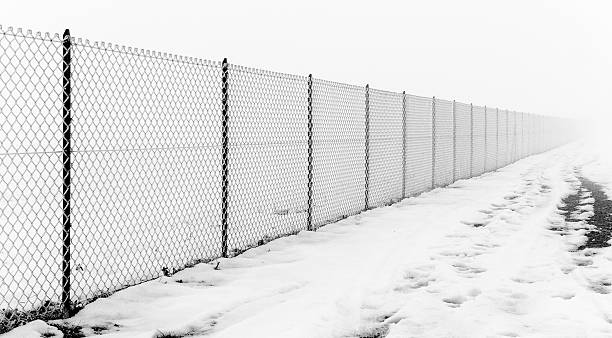 Enclosure. Black and White enclosure enclosure paddock netting country road stock pictures, royalty-free photos & images