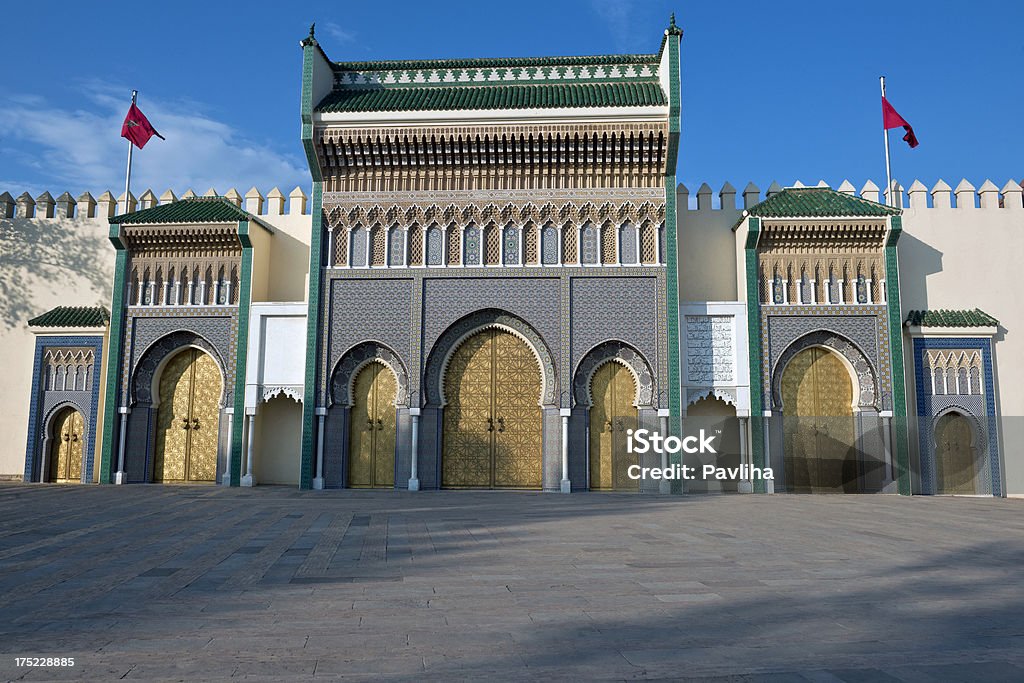 Fez Palácio Real da África do Marrocos - Foto de stock de Alpendre royalty-free
