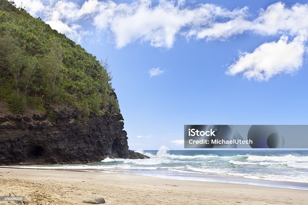Hanakapiai пляж, Кауаи - Стоковые фото Без людей роялти-фри