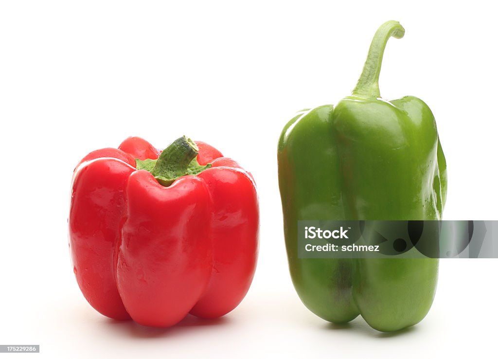 Vermelho e verde bell peppers - Royalty-free Comida Foto de stock