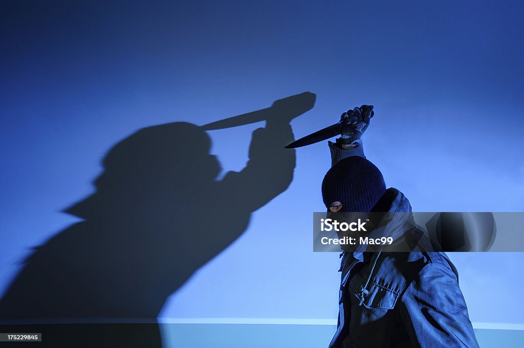 Einbrecher mit Messer - Lizenzfrei Aggression Stock-Foto