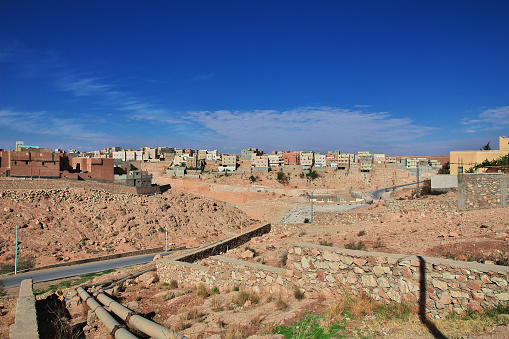 The view on the medina of El Atteuf city, Sahara desert, Algeria