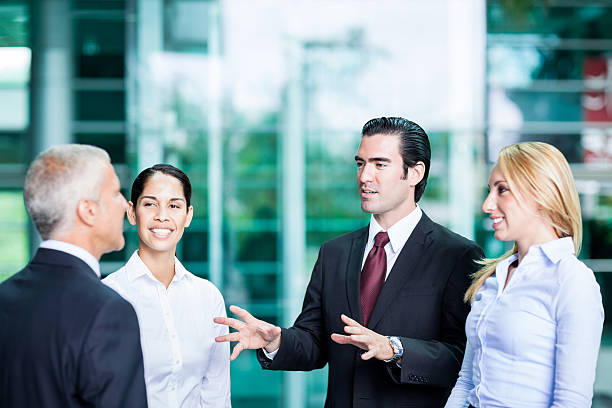 istock Group of business people talking 175230373