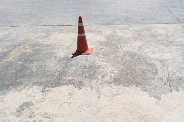 istock Background with traffic cone on road track 1752305706
