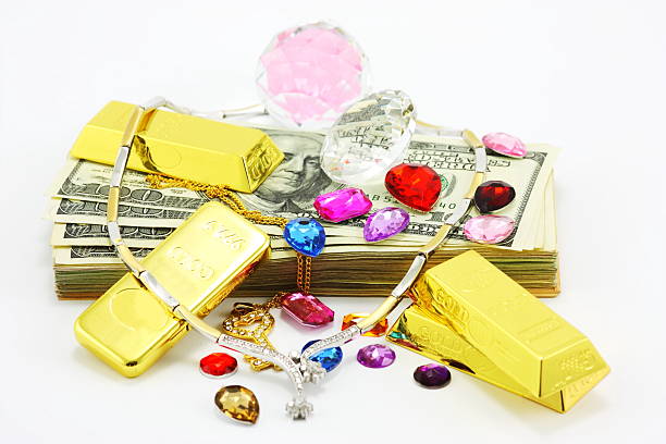 contanti per oro di scarto - gold jewelry coin scrap metal foto e immagini stock