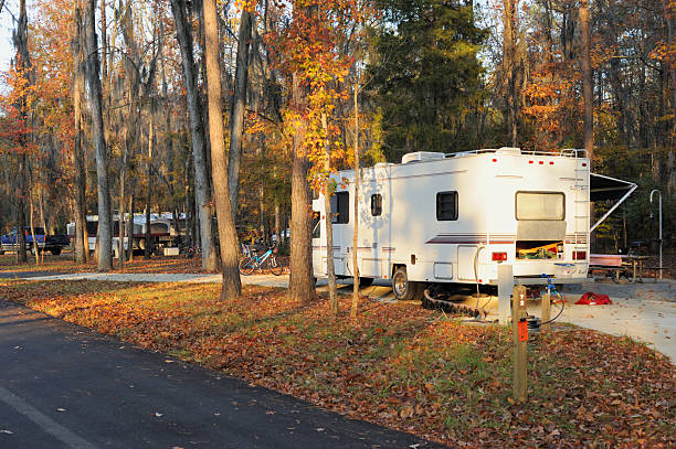 istock Motorhome in campground during autumn 175231802