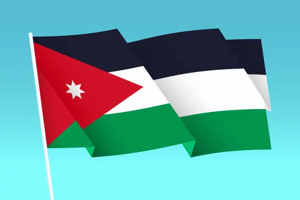 Vector illustration of Flag of Jordan