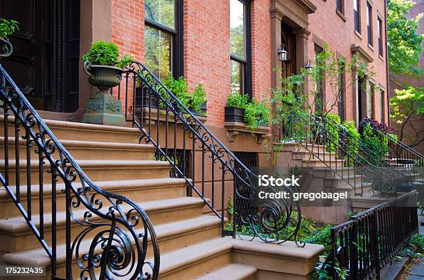 단계 가는 입구 가정 의 Brooklyn Heights 0명에 대한 스톡 사진 및 기타 이미지 - 0명, 갈색 사암, 건물 외관