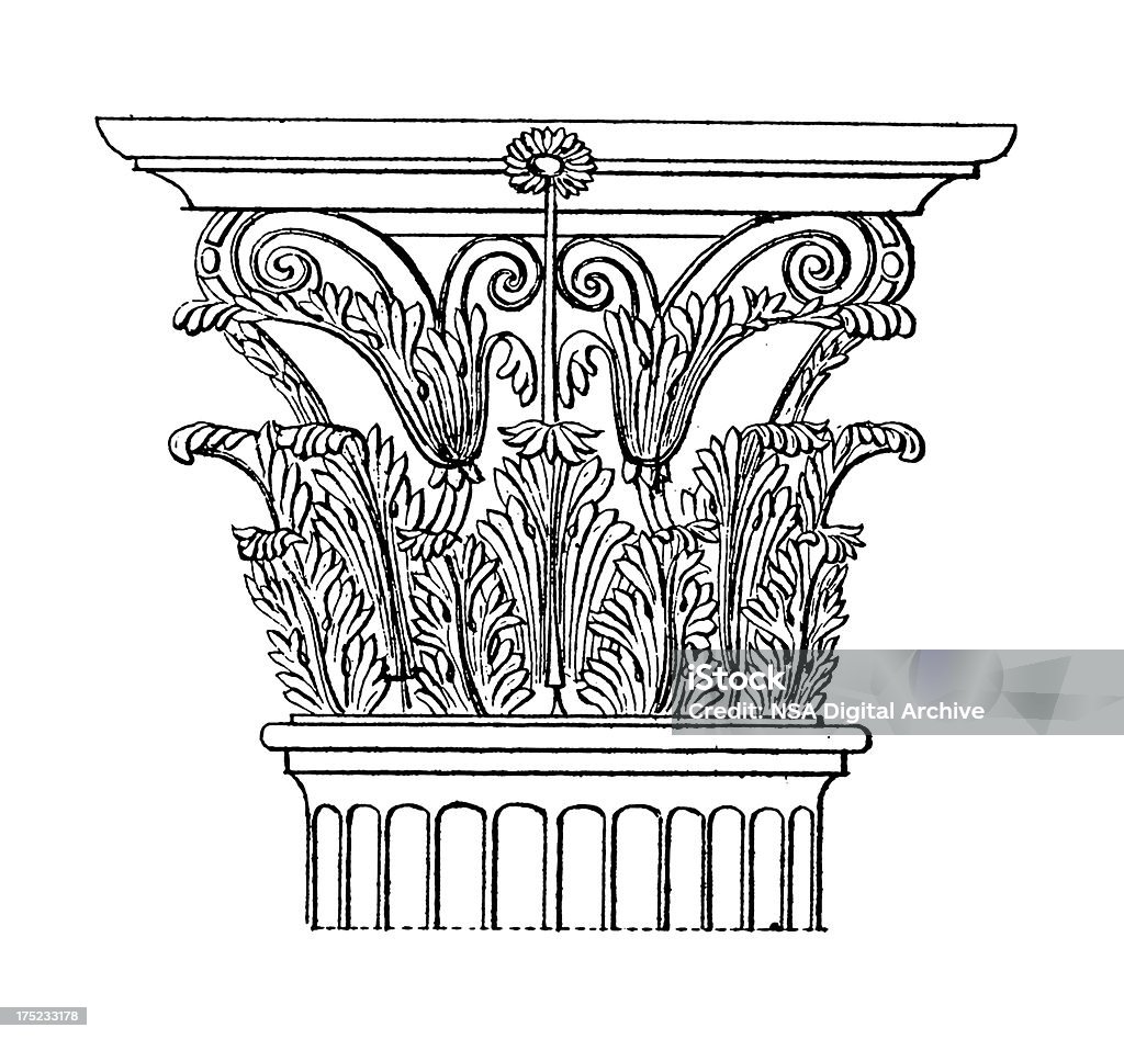 Style corinthien Capitale Antique d'architecture/Illustrations - Illustration de Colonne architecturale libre de droits