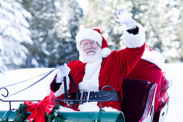 istock Santa Claus in His Sleigh Waving 175233432