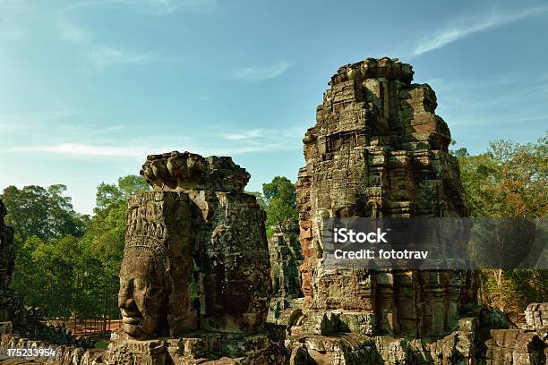 Twarze Na Świątynia Bajon Angkor Kambodża - zdjęcia stockowe i więcej obrazów Angkor - Angkor, Angkor Wat, Azja