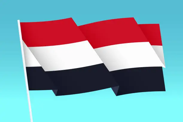 Vector illustration of Flag of Yemen