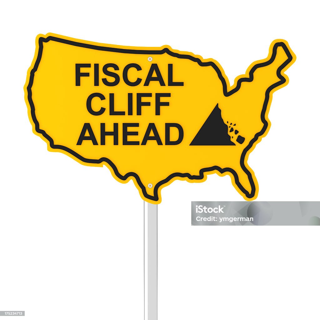 EUA Precipício orçamental - Foto de stock de Amarelo royalty-free
